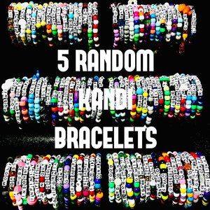 5 Random Rave / EDM Themed Kandi Bracelets